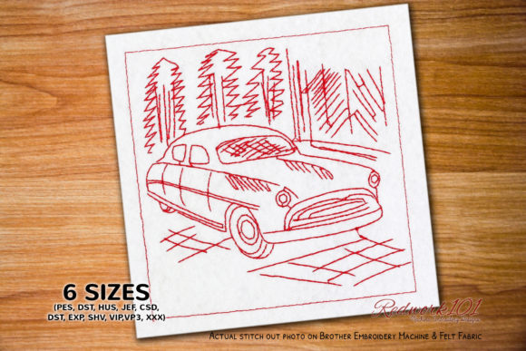 Review: Classic Car on Road for Holiday Embroidery
