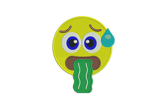 Vomiting Emoticon: A Bold Choice for Embroidery Sellers